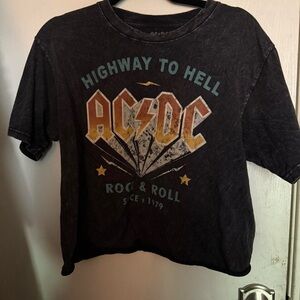 AC/DC Crop Top grey